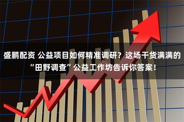 盛鹏配资 公益项目如何精准调研？这场干货满满的“田野调查”公益工作坊告诉你答案！